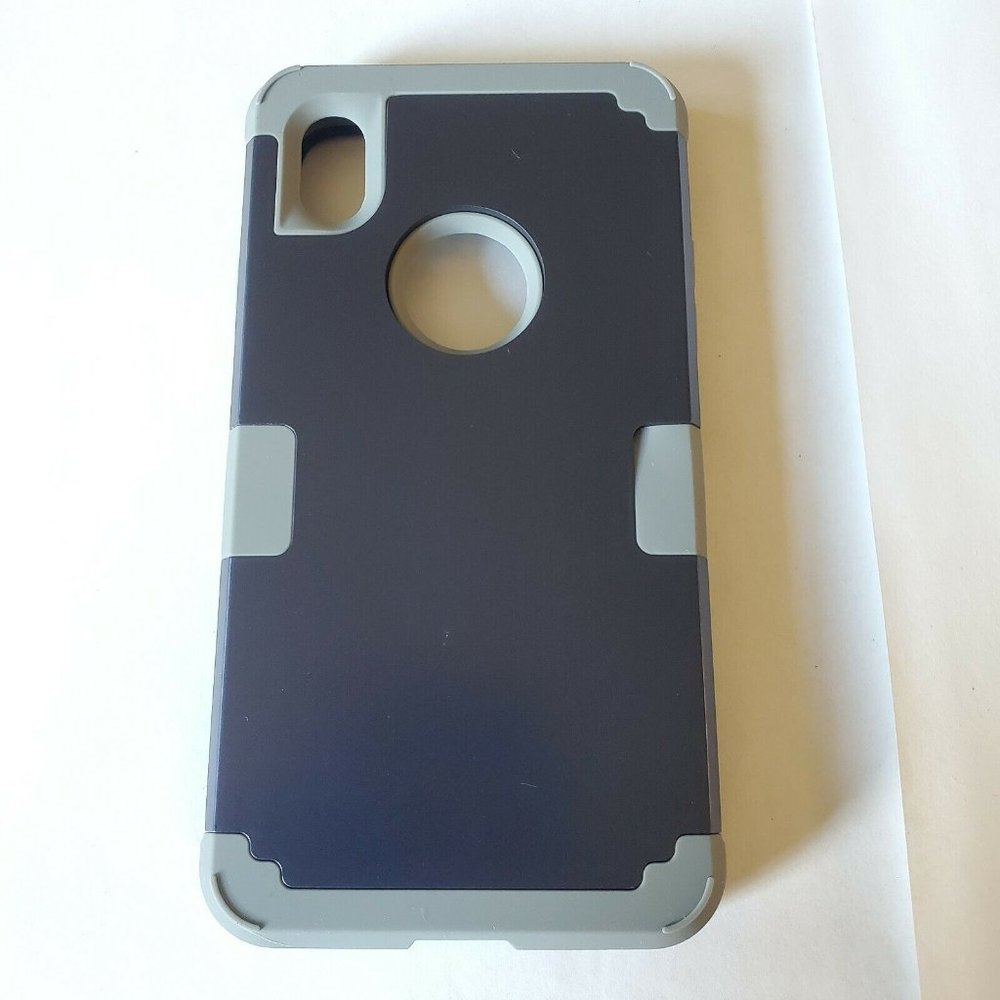 iPhone Xr Case Dark Blue and Black Rubber and Hard